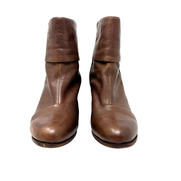 RAG & BONE Newbury Brown Leather Back Zip Ankle Heel Boots Booties size 7 37 - Picture 6 of 11